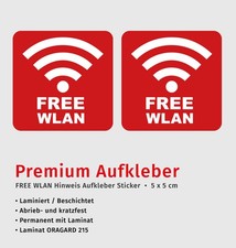 Aufkleber FREE WLAN Sticker Premium Schild Cafe Bistro Shop Bar Hotel Wetterfest