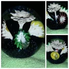 Vintage Fratelli Toso Hand Blown Trumpet Flowers Murano Glass Paperweight