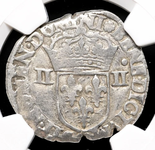 FRANCE. Henry III, Billon 1/4 Ecu, 1578-92-T, Nantes, NGC XF45