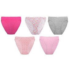 A2Z Ladies High Leg Briefs Underwear Pack Of 5 Comfortable Fit Adjustable Waist