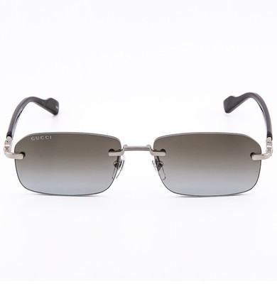 GUCCI GG1221S WEB Logo 1221 Silver Brown 008 Rimless Narrow Unisex