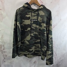 Hollister Hoodie Mens Large Green Camo Pullover Sweatshirt Cotton Woodland
