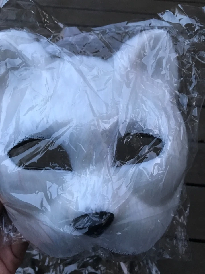 Adult Kids Animal Fluffy Fur Fox Wolf Halloween Fancy Face Mask Cover Dress up - Image 3 of 4