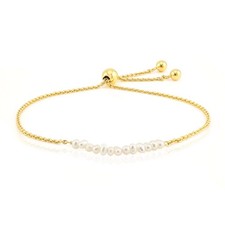 Cavill Armband 925 Silber vergoldet, 13 Süßwasserperlen, Damen Schmuck