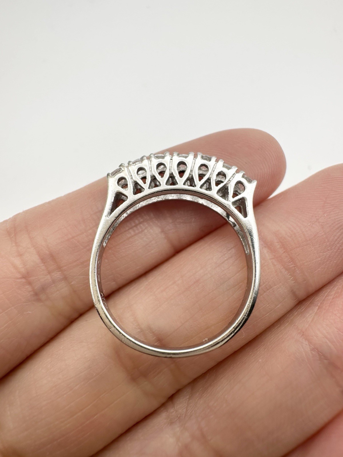 925 Sterling Silver Signed ND Stackable Ring C Z … - image 3