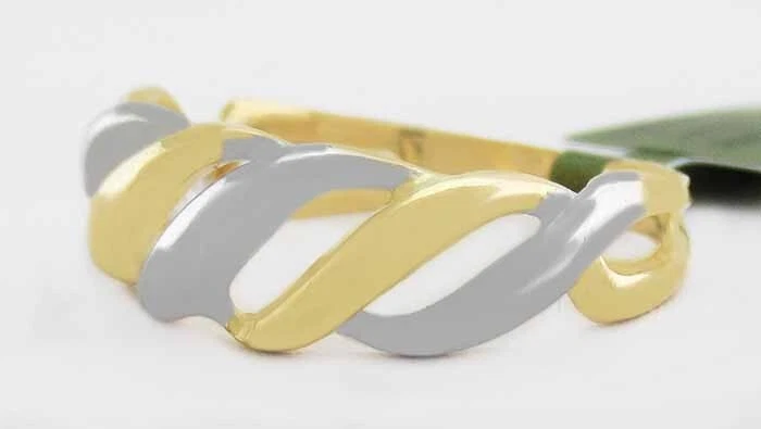 DOME STYLE RING 14K YELLOW & WHITE GOLD - New With Tag - Image 2 of 4