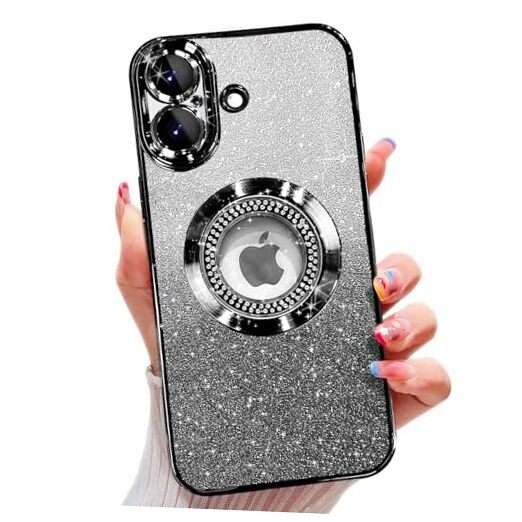for iPhone 16 Magnetic Glitter Case Compatible with iPhone 16 (6.1