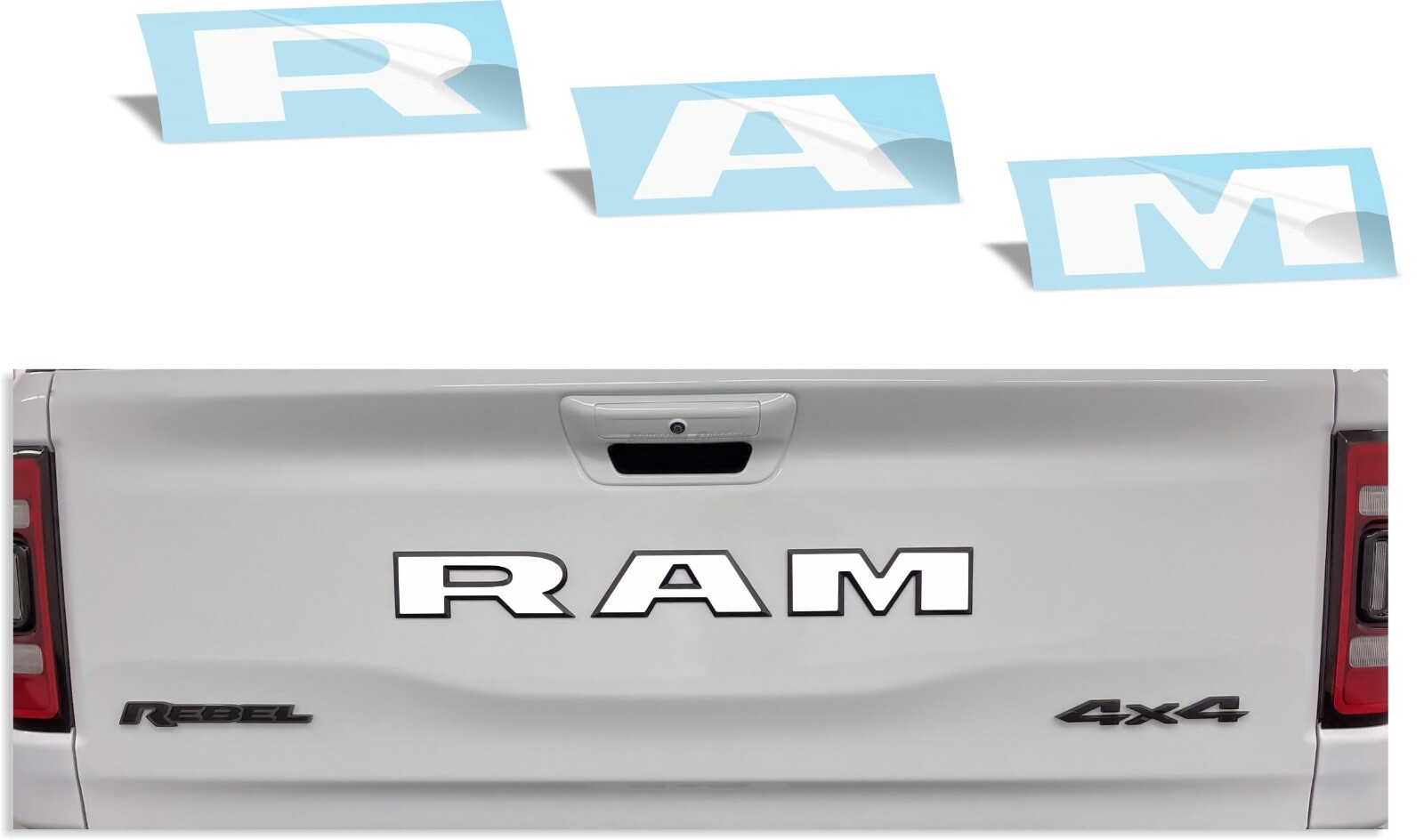 Ram Sign Sticker RAM Tailgate Emblem Overlay Decal Sticker - 2019-2024 Ram 1500 Rebel | eBay