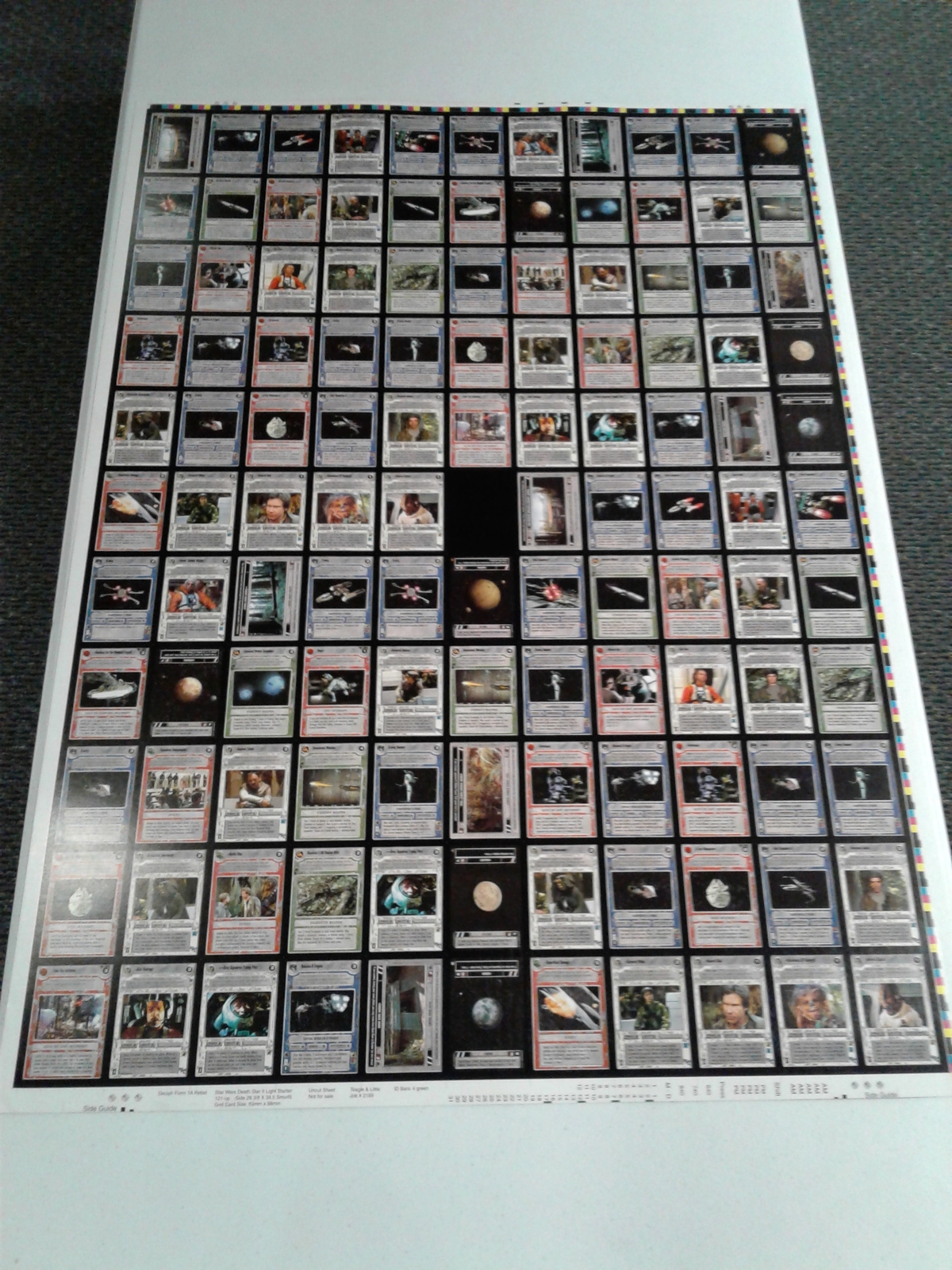1x  Star Wars Death Star II Light Side Starter Uncut Sheet Near Mint (possible e