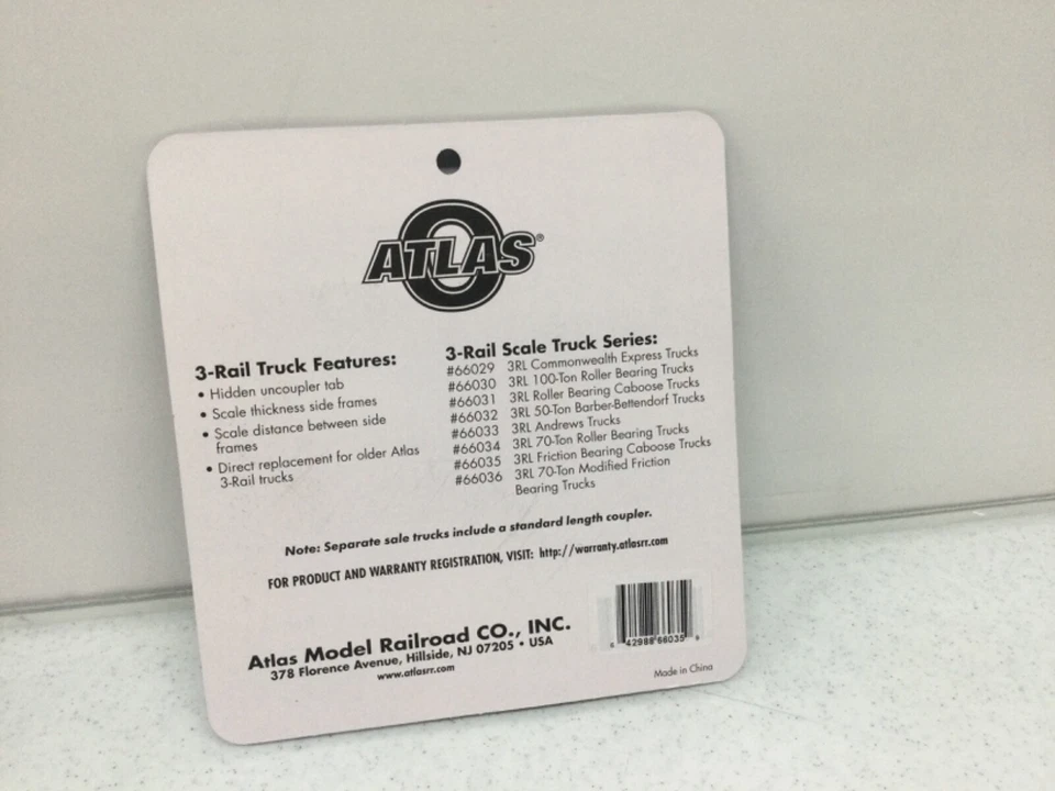 Atlas 1 Pair O Scale 3 Rail Friction Bearing Caboose Trucks #66035 Factory New - Image 3 of 3