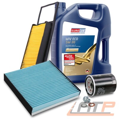 INSPEKTIONSPAKET FILTERSATZ SET A+5L EUROLUB 5W-30 FÜR HONDA JAZZ 1.2 1.3 02-05