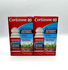 2 Pack Cortizone 10 Maximum Strength Itch Relief Massaging Rollerball 1.5 oz