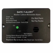 MTI Industries 62-542-Marine-BL Safe-T-Alert Black Flush Carbon Monoxide Alarm