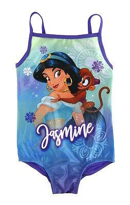 Disney Girls Aladdin Swimming Costume Kids Princess Jasmine One Piece Swimsuit Swimming Water Sports