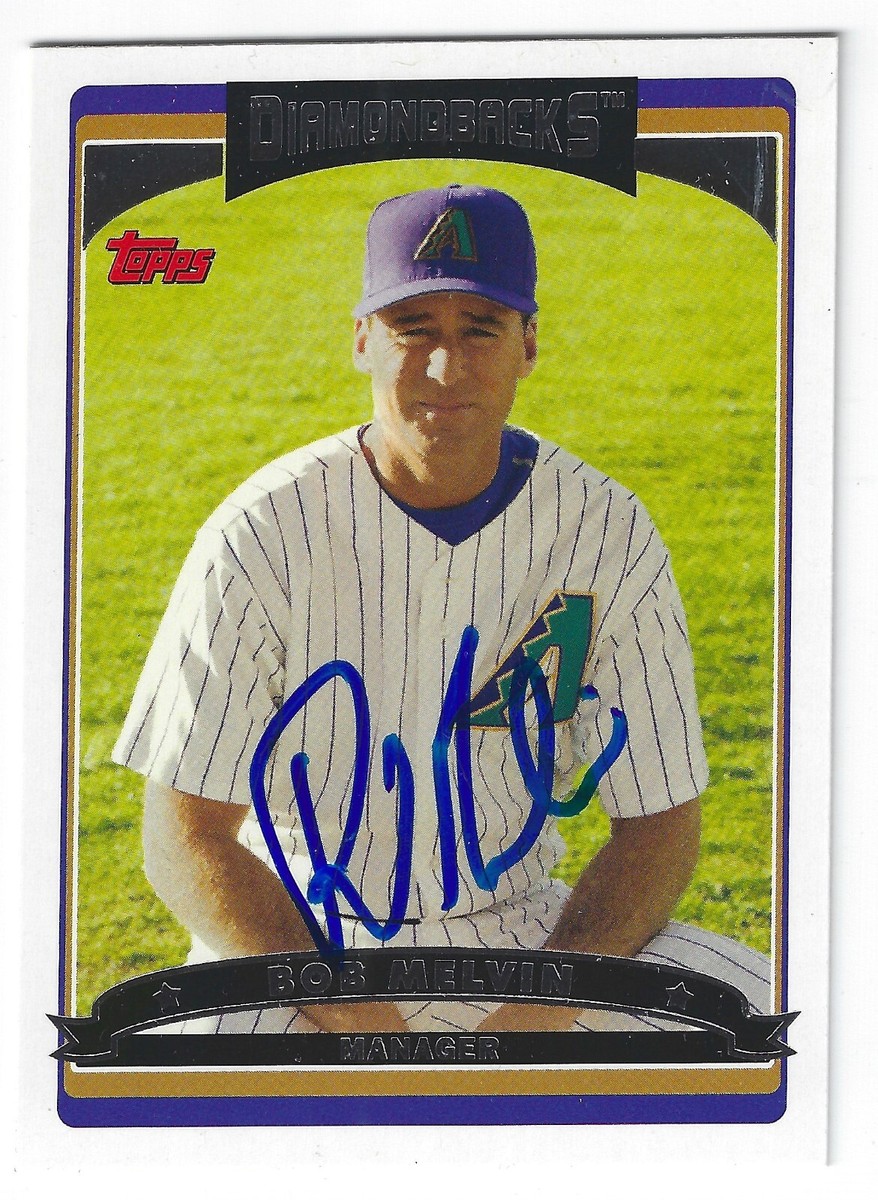 MLB時々NBA BOB MELVIN ARIZONA DIAMONDBACKS SIGNED CARD MARINERS YANKEES A'S
