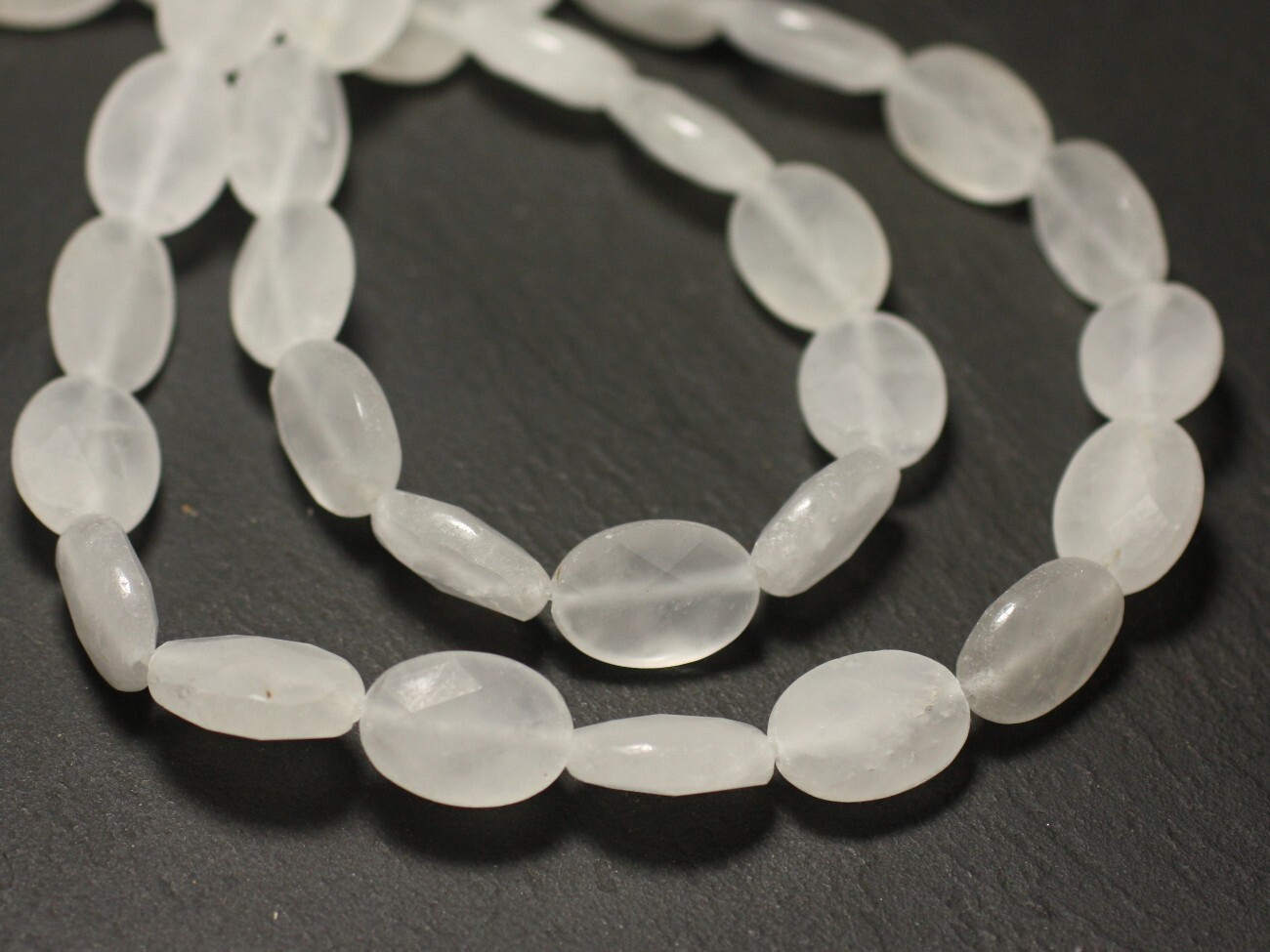 Perles de Pierre Cristal Quartz Ovales Facettées 14x10mm pour DIY Bijoux