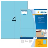 Herma 4398 Farbige Etiketten A4 105X148 Mm Blau Papier Matt 400 St.