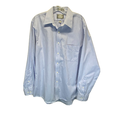 Stafford Executive Men's Dress Size 16/35 Shirt Wrinkle-Free Blue Button  Down | eBay
