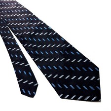 Nautica Black Silk Tie Woven Geometric