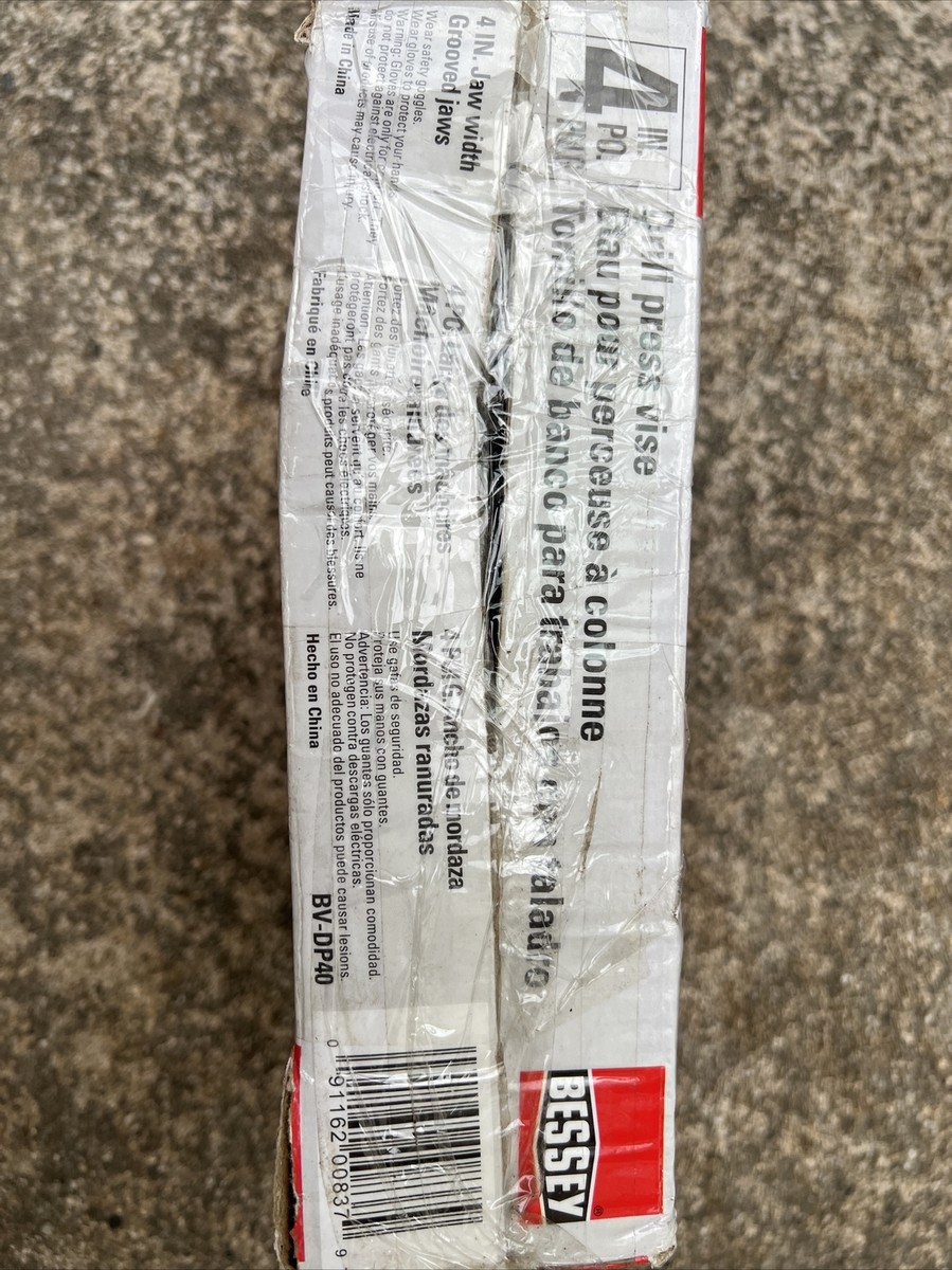 Étau De Perceuse Bessey BV-DP40 - Mâchoires 10,2 Cm, Capacité 11,4 Cm, Fonte, Revêtement Poudre Gris - Fixation Table