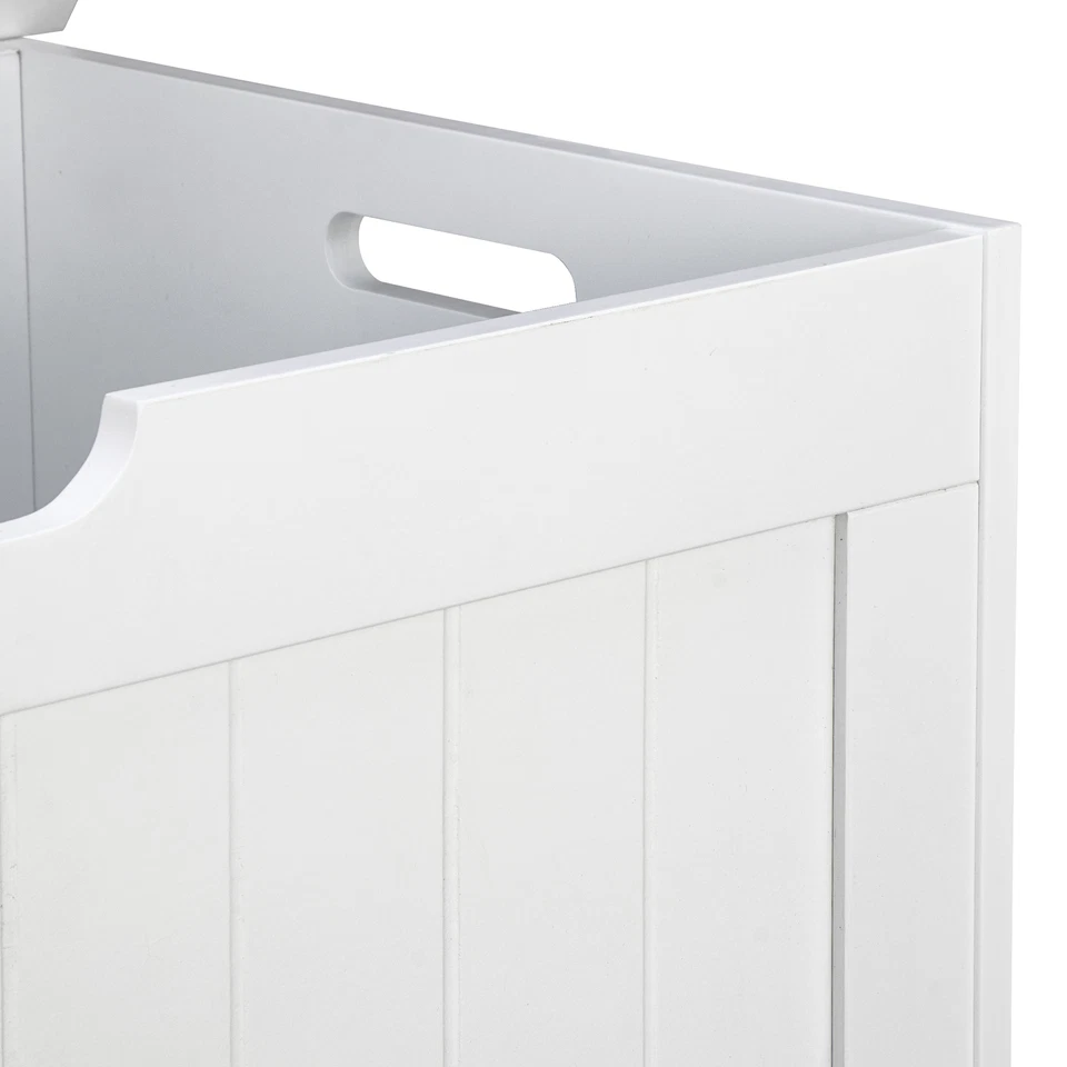 Белый сундук для хранения с 2 петлями безопасности ручки магазин книг детские игрушки обувь - Изображение 3 из 4