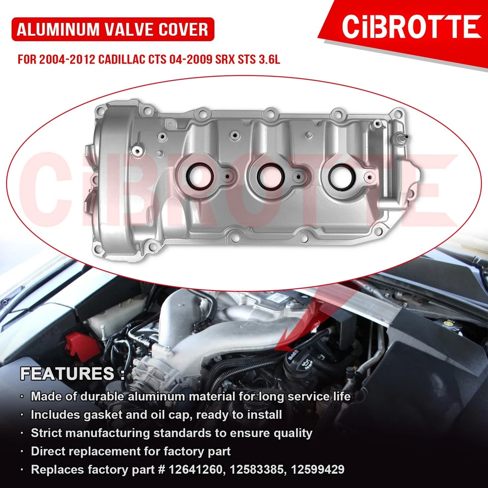 Правосторонняя алюминиевая крышка клапана для Cadillac CTS 04-2009 SRX STS 3,6 л 2004-2012 годов выпуска - Изображение 2 из 4