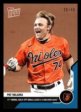 2020 Topps Now Blue Parallel /49 #44 Pat Valaika Baltimore Orioles