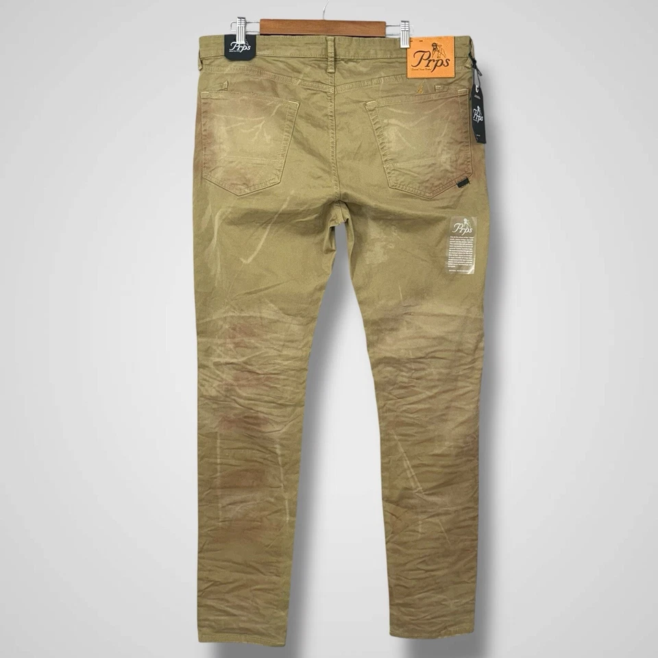 PRPS Windsor Cónico Delgado Verde Envejecido Golpeado Reparado Pintado 38x34 Foto 3 de 4