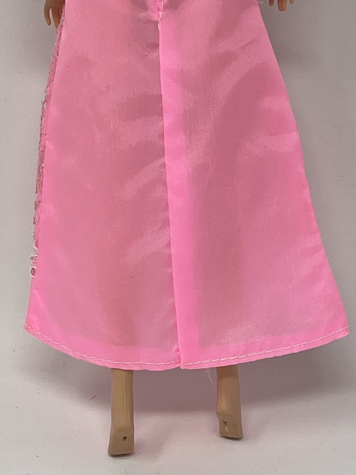Vintage Shillman Barbie Clone Doll Clothes Outfit PINK LACE DRESS