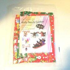 New (2) Christmas Themed Genovega Kids Neck Gaiter In Vaccum Sealed Package 