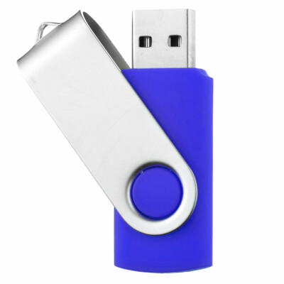UNIREX Blau USB STICK SWIVEL BLAU 1GB bis 128GB und 4  Bügelfarben wählbar.
