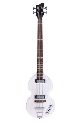 Electric Bass Guitar,Jazz Style,Maple Plywood Hollow Body,Maple Neck,White