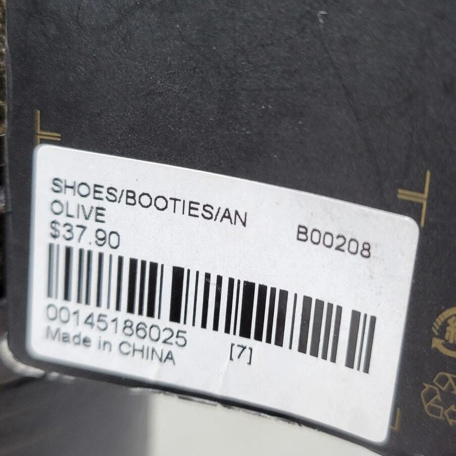 Forever 21 Botas de Gamuza para Mujer 7 Cuero Verde Dorado Remaches Tacón Bloque Cremallera Nuevas Foto 3 de 4