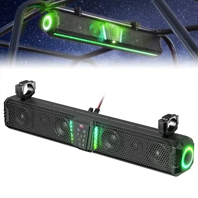 Upgraded Midnight 80 32" RGB UTV Sound Bar Deep Bass IP66 for Golf Cart Marine