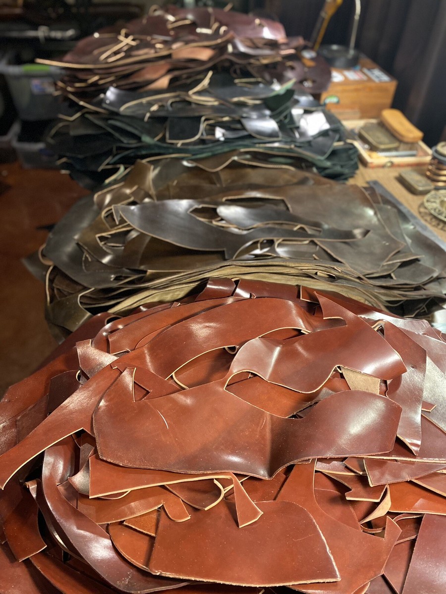 Horween Shell Cordovan Leather Scrap 3lbs Box Various Colors Horween Shell Cordovan Leather Scrap 3lbs Box Various Colors