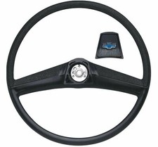 Oer 17 Black Steering Wheel With Bow Tie Horn Cap 1969-1972 Chevy Pickup Truck Oer 17 Black Steering Wheel With Bow Tie Horn Cap 1969-1972 Chevy Pickup Truck