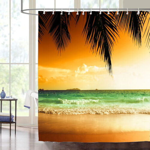 Waterproof Polyester Scenic Fabric Shower Curtain for Bathroom +12HOOKS - Foto 23 di 29