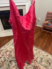 ZARA Pink Satin Full Slip, Size L, Adjustable Straps, Solid Wireless