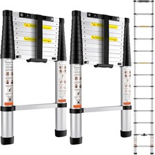 Uimoso Telescoping Ladder Aluminum Extension Step10.5/12.5 ft Multi-use Portable