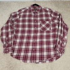 Woolrich Woolen Mills Classic Button-Up Check Flannel Shirt Mens Size Medium
