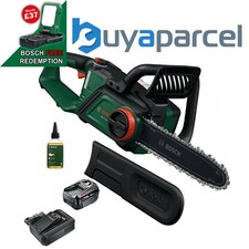 Image of Bosch Green 18v Cordless 30cm Chainsaw 300mm Bar Length + 1 x 4ah Battery Kit