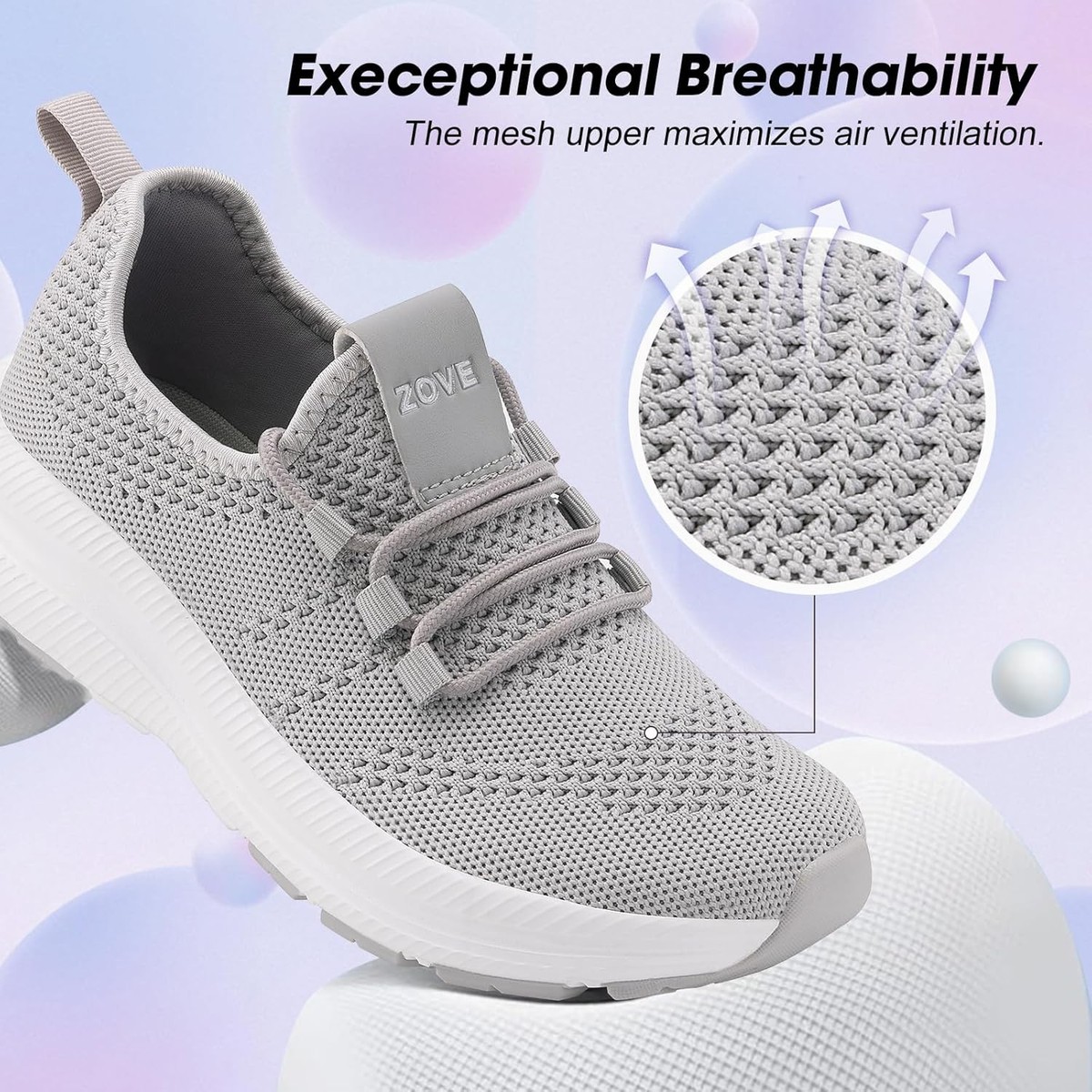 ZOVE Wide Toe Box Shoes Women Extra Width Sneakers Ultra 7.5