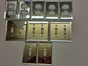 Vintage Beveled Mirrored outlet & Switch Plate cover lot Total 10 Pcs. Very Nice