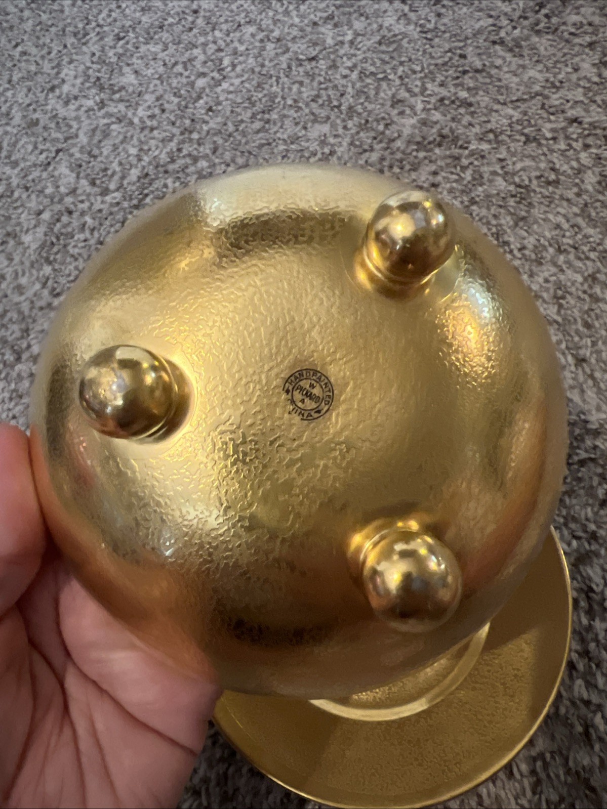 VTG Decorative gold 5.5" plate and bowl (or cup?) w/feet set