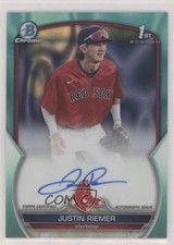 2023 Bowman Draft Chrome Prospect Aqua Lava Refractor Justin Riemer Auto 0zw1