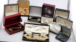 Vintage Cufflinks Boxed Job Lot Mens Jewellery Mixed Designs Collection