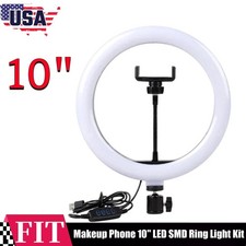 10'' LED SMD Ring Light Kit With Tripod Stand For Camera Makeup Phone Holder New