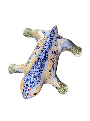 GAUDI Barcelona Park Guell Mosaic Ceramic Lizard Gecko Reptile Figurine