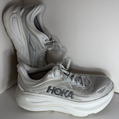 Hoka One One Bondi 9 Shoes Womens Size 8 Stardust Silver Running