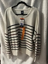 GAP NWT Women s XXL Striped Crewneck Sweater Striped 100 Cotton